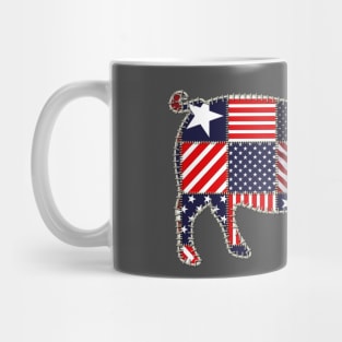 Pig 4th of July Pig Lovers Owner Patchwork American Flag Mug